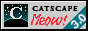 gray button that says catscape meow with a netscape logo wearing catears