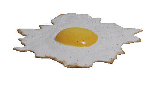 a rotating sunny side up egg