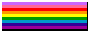 button depicting the original gilbert baker pride flag with stripes of hot pink, red, orange, yellow, green, turquoise, indigo, and violet