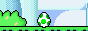an animated button showing a green yoshi hatching from an egg and text saying crazy 4 yoshis